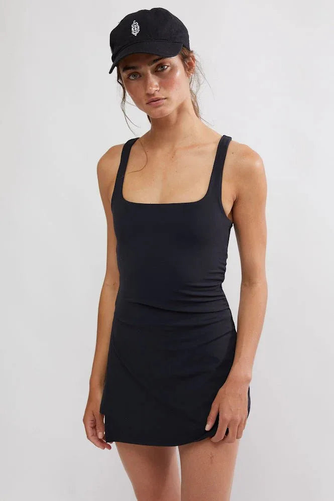 Easy Does It Active Tennis Mini Dress - White