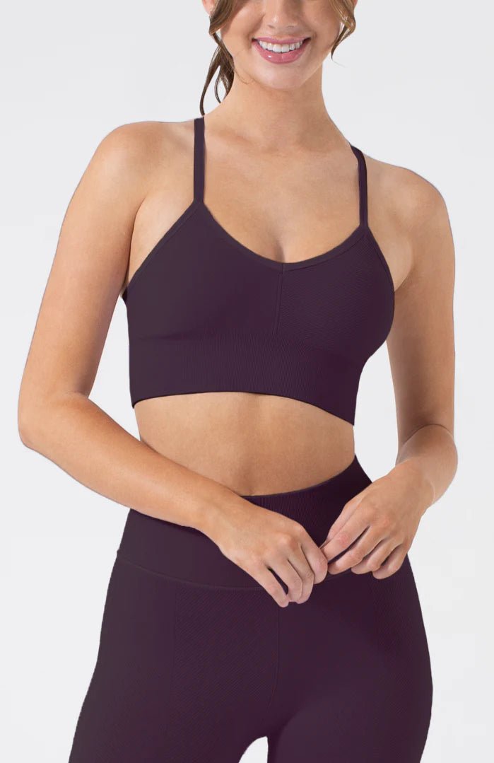 One By One Bra - V - Neck Seamless Sports Bra with Removable Cups | NUX | Evolve Fit Wear