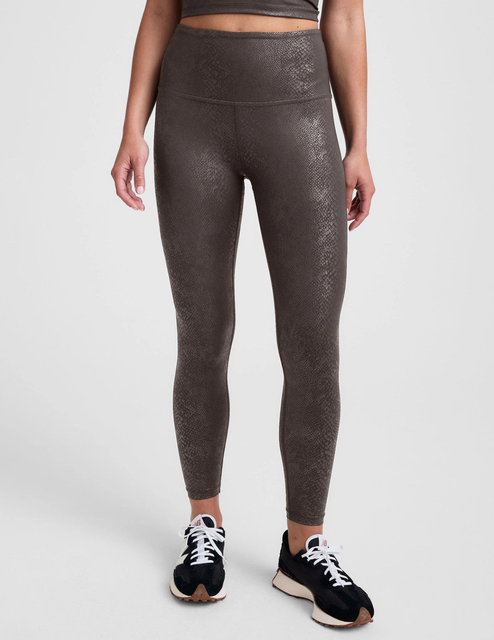Powershine High Waisted Midi Leggings - Espresso Viper | Beyond Yoga | Evolve Fit Wear