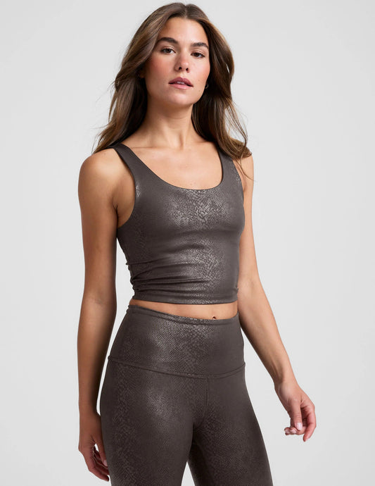 Powershine Sport - Street Cropped Tank - Espresso Viper | Beyond Yoga | Evolve Fit Wear