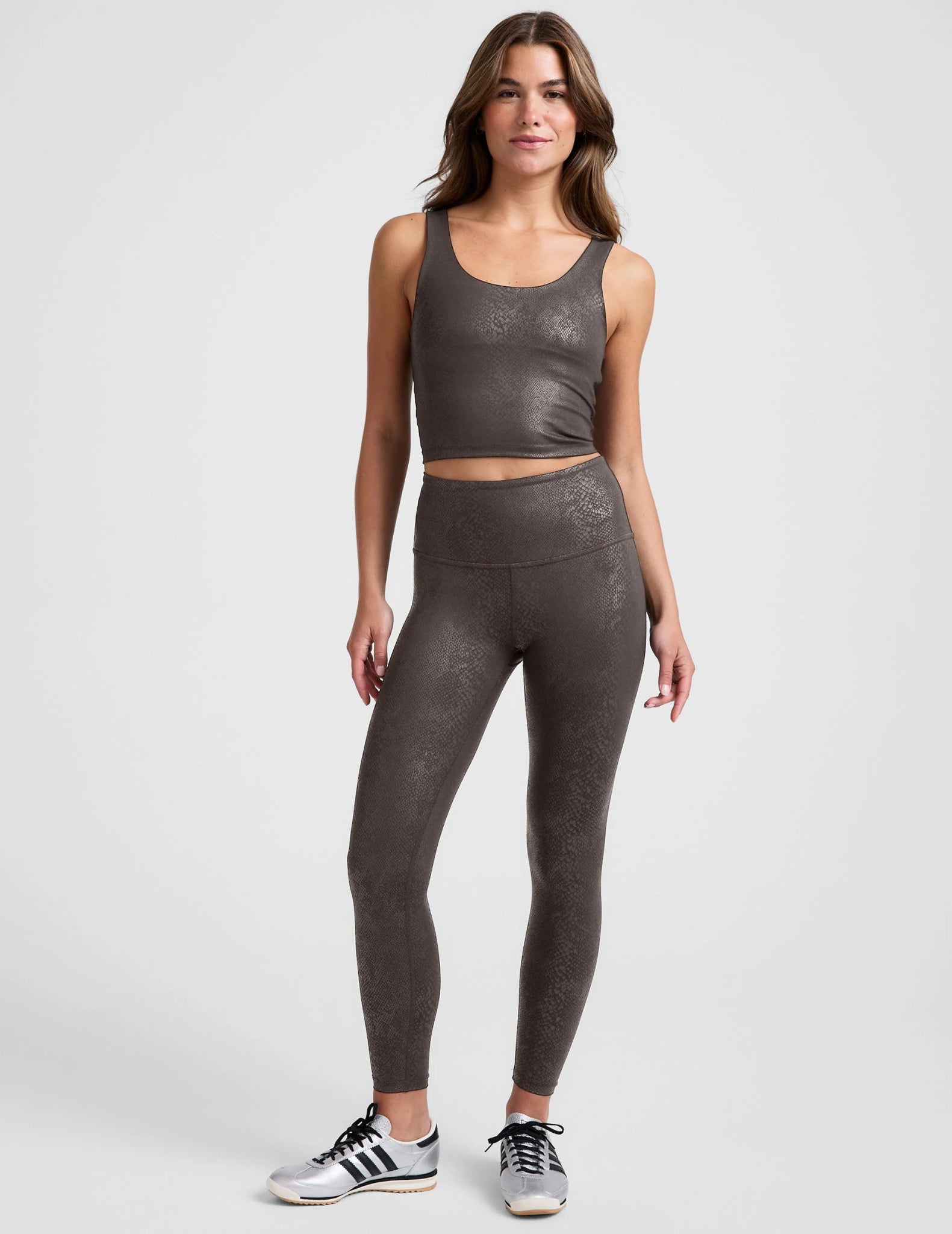 Powershine Sport - Street Cropped Tank - Espresso Viper | Beyond Yoga | Evolve Fit Wear