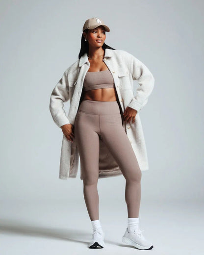 Renew Rib Leggings - Pine Bark | Sustainable | Losano | Evolve Fit Wear