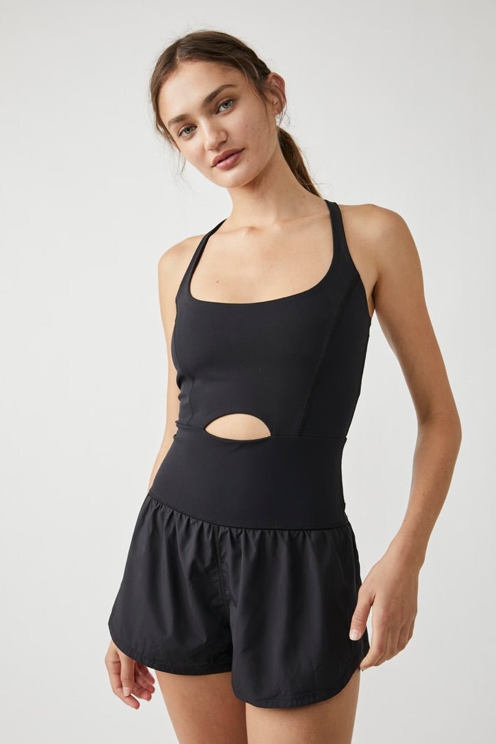 Righteous Runsie Performance Romper - Black | Free People Movement | Evolve Fit Wear