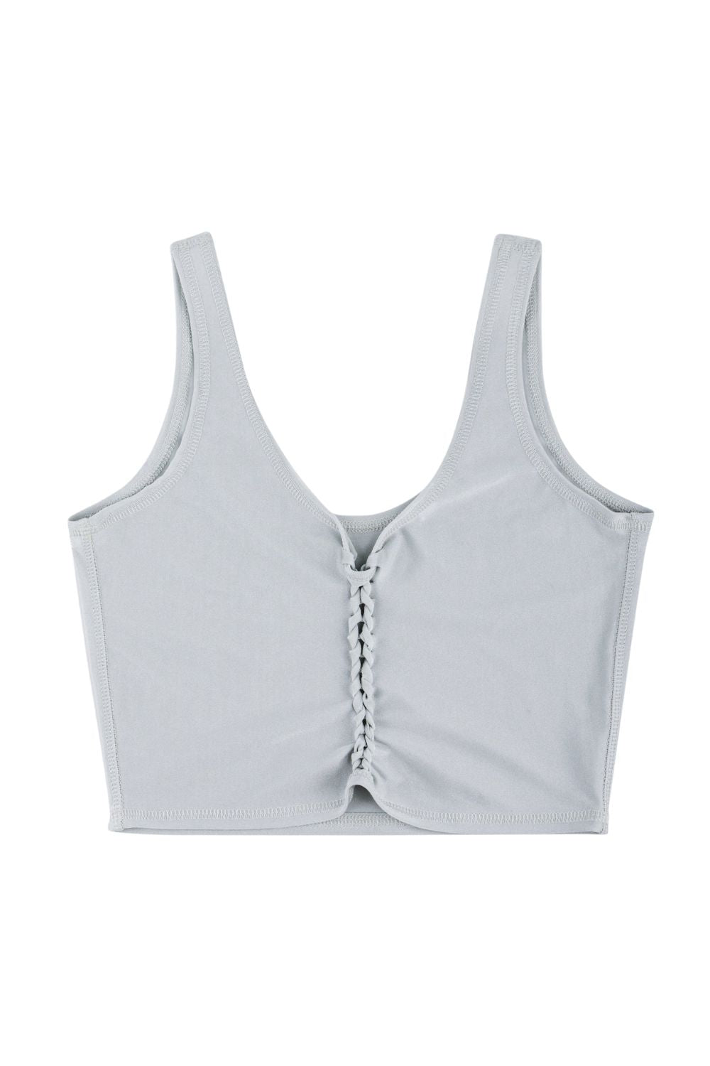Rogue Crop Top in Shiny Silver | Vagabond Goods | Evolve Fit Wear
