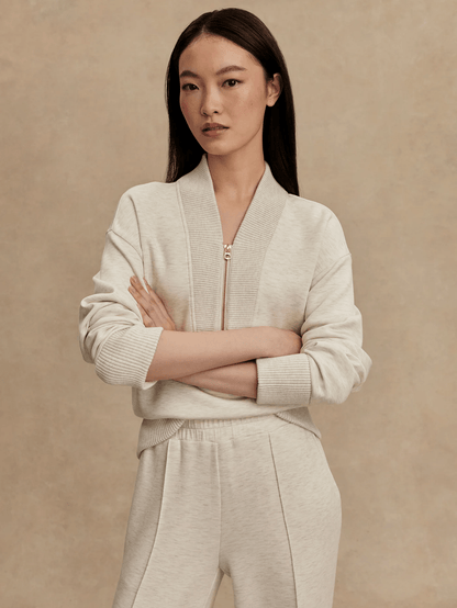 Sally Half Zip Pullover Sweatshirt - Ivory Marl | Varley | Evolve Fit Wear