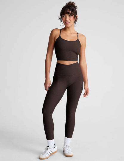 Spacedye At Your Leisure High Waisted Midi Leggings - Dark Chocolate Heather | Beyond Yoga | Evolve Fit Wear