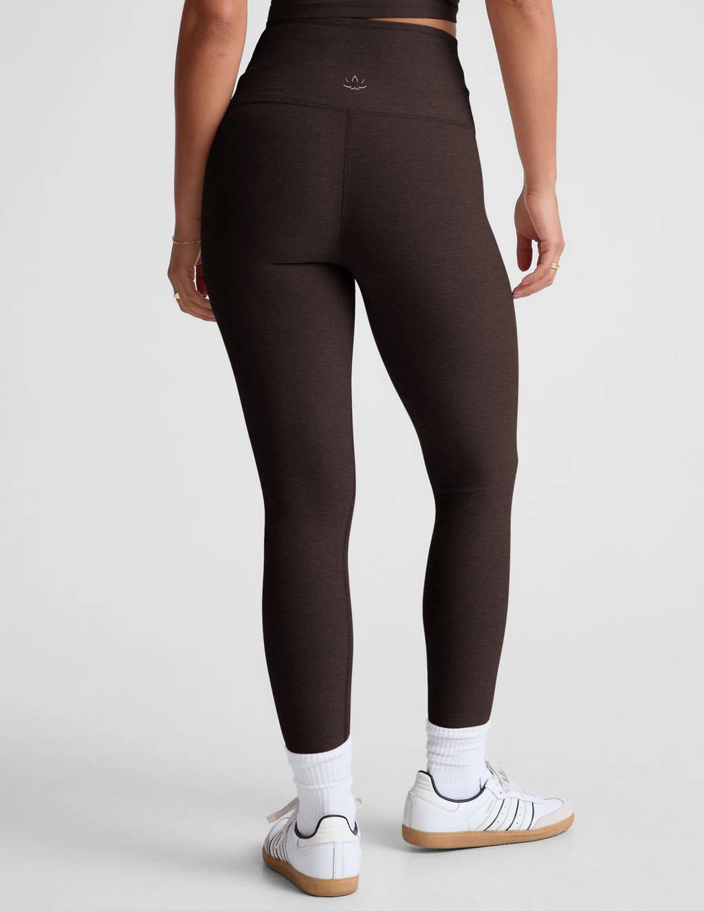 Spacedye At Your Leisure High Waisted Midi Leggings - Dark Chocolate Heather | Beyond Yoga | Evolve Fit Wear