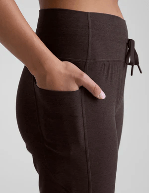 Spacedye Go Pocket Midi Leggings - Dark Chocolate Heather | Beyond Yoga | Evolve Fit Wear