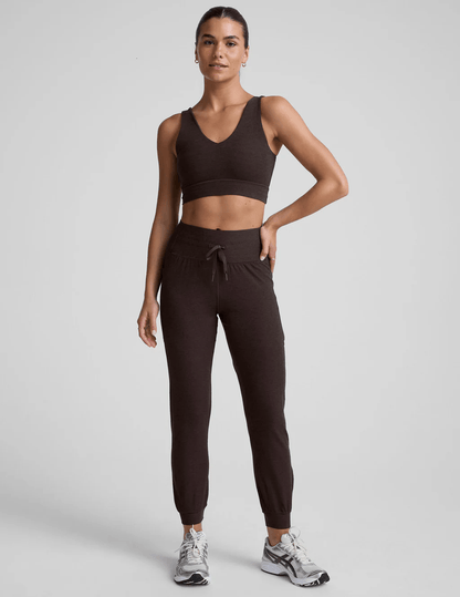 Spacedye Go Pocket Midi Leggings - Dark Chocolate Heather | Beyond Yoga | Evolve Fit Wear
