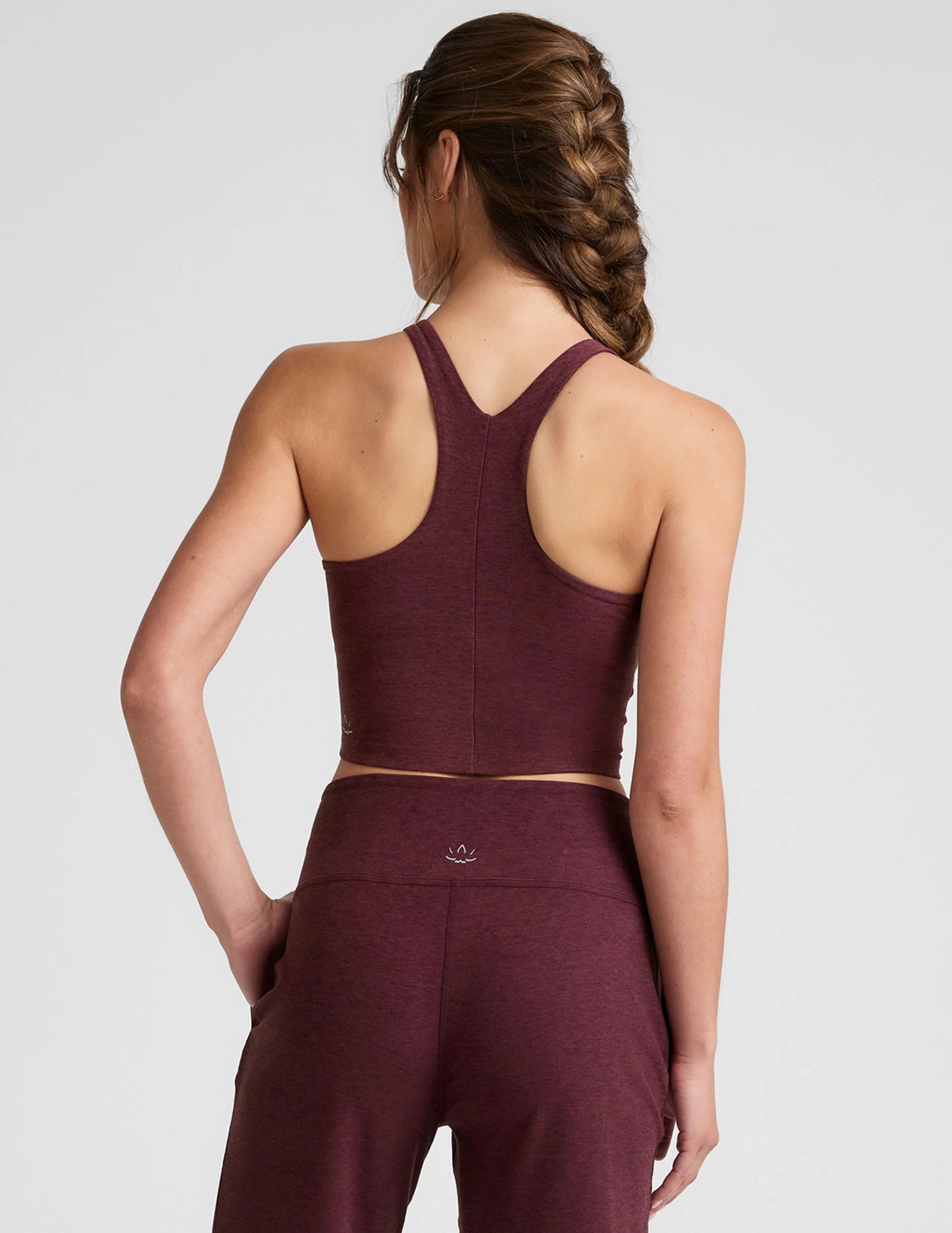 Spacedye Refocus Cropped Tank - Midnight Burgundy Heather | Beyond Yoga | Evolve Fit Wear