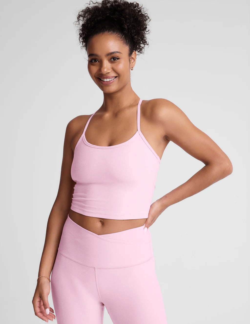 Spacedye Slim Racerback Crop Top - Frosty Pink Heather | Beyond Yoga | Evolve Fit Wear