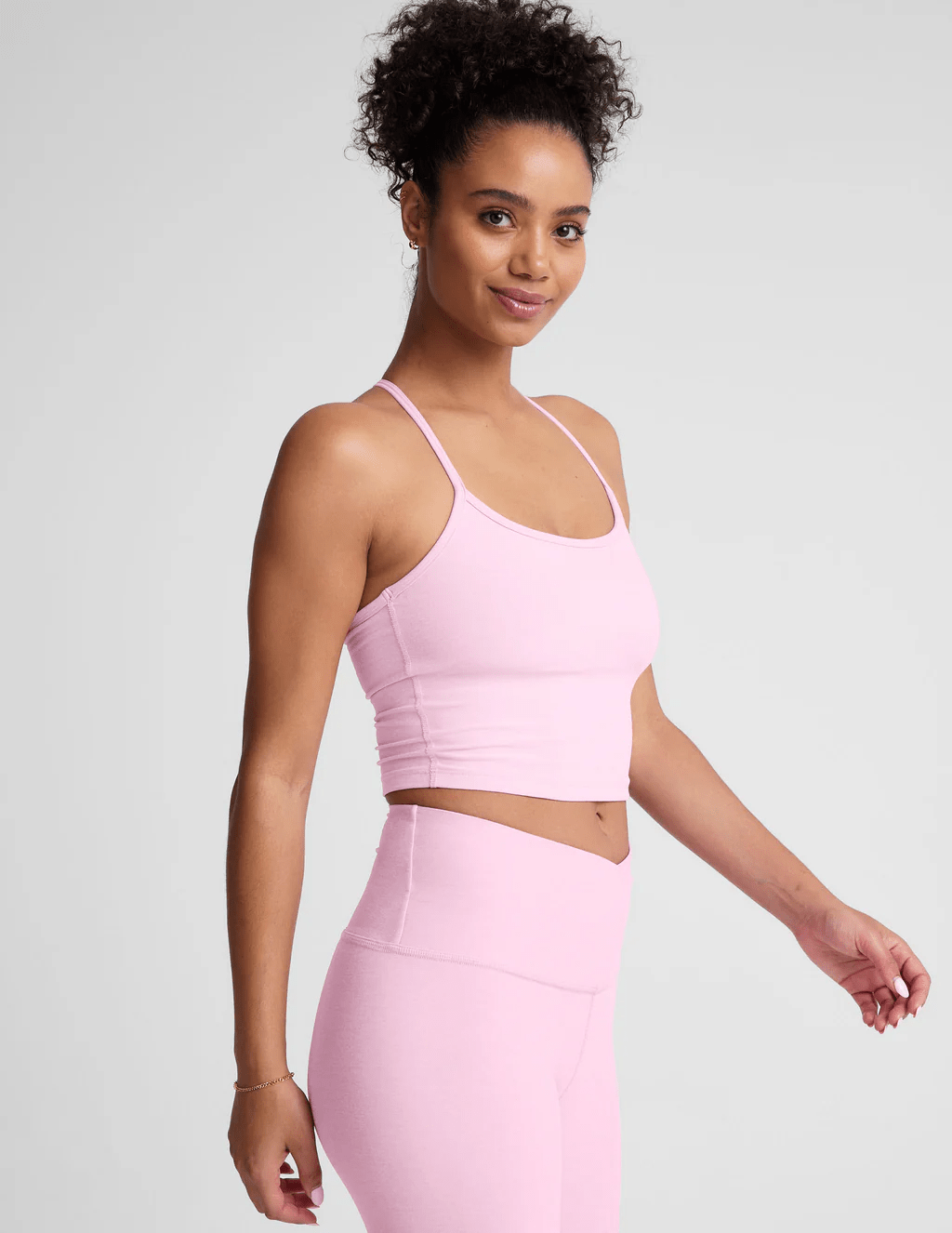 Spacedye Slim Racerback Crop Top - Frosty Pink Heather | Beyond Yoga | Evolve Fit Wear