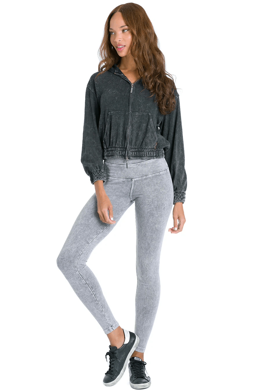 Sporty Cropped Zip Up Hoodie - Mineral Black | Hard Tail Forever | Evolve Fit Wear