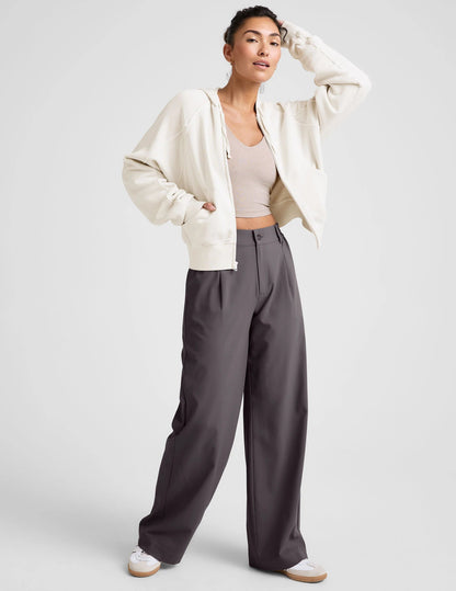 Status Wide Leg Trousers - Soft Umber | Elasticated Waistband | Beyond Yoga | Evolve Fit Wear