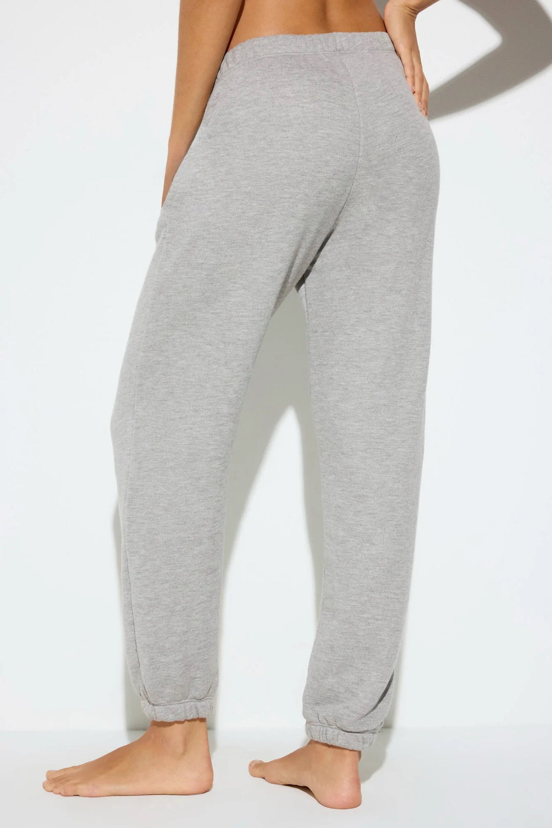 Spiritual Gangster Soul Guide Eden Cotton Blend Sweatpants in Light Heather Grey back view