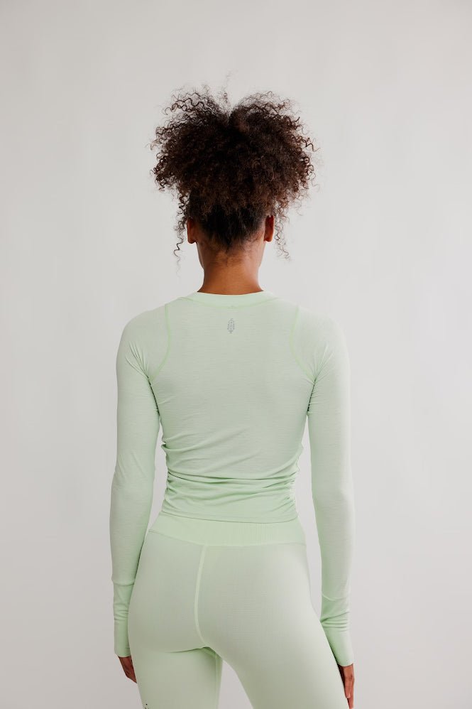 Tempo Ruched Long Sleeve Pullover Top - Cactus | Free People Movement | Evolve Fit Wear