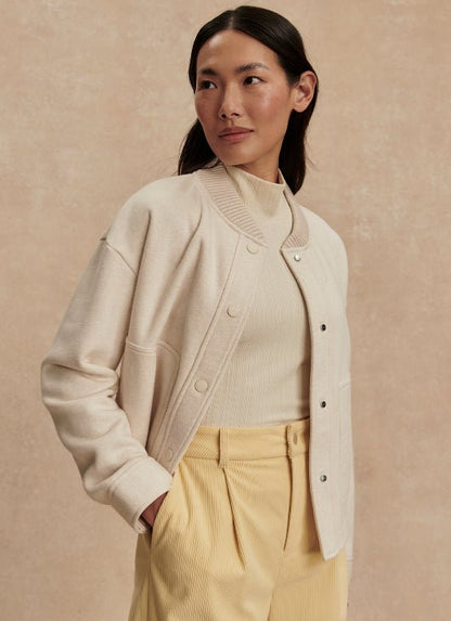 The Varley Khai Snap Front Cropped Jacket – Birch Marl | Varley | Evolve Fit Wear