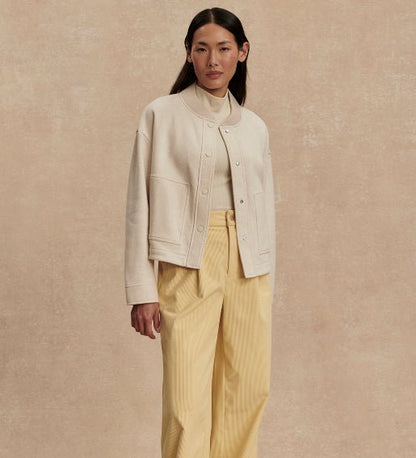 The Varley Khai Snap Front Cropped Jacket – Birch Marl | Varley | Evolve Fit Wear