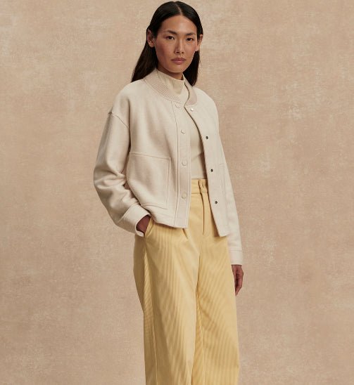 The Varley Khai Snap Front Cropped Jacket – Birch Marl | Varley | Evolve Fit Wear