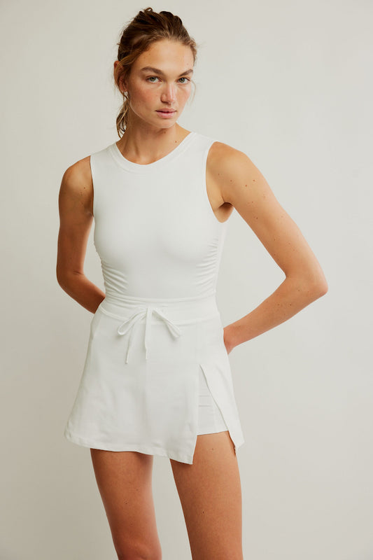 Easy Does It Active Tennis Mini Dress - White