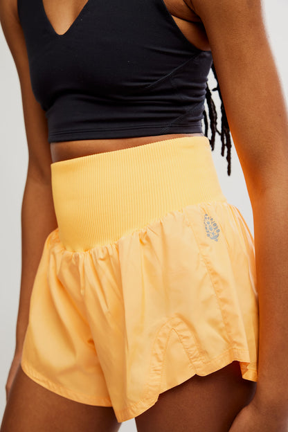 Carpe Diem High Waisted Shorts - Neon Clementine
