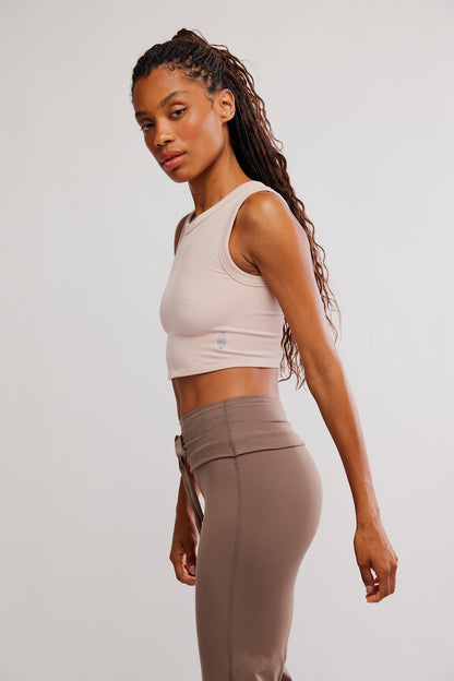 Muscle Tank Ribbed Crop Top - Ballet Slipper