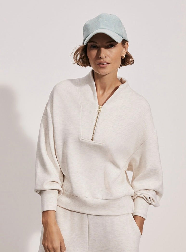 (取寄) バーリー レディース デビッドソン スウェット Varley women Davidson Sweat Coffee Bean Varley Davidson Relaxed Fit Sweatshirt – Ivory Marl | Evolve