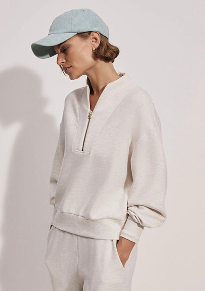 Varley Davidson Sweatshirt - Ivory Marl | Varley | Evolve Fit Wear
