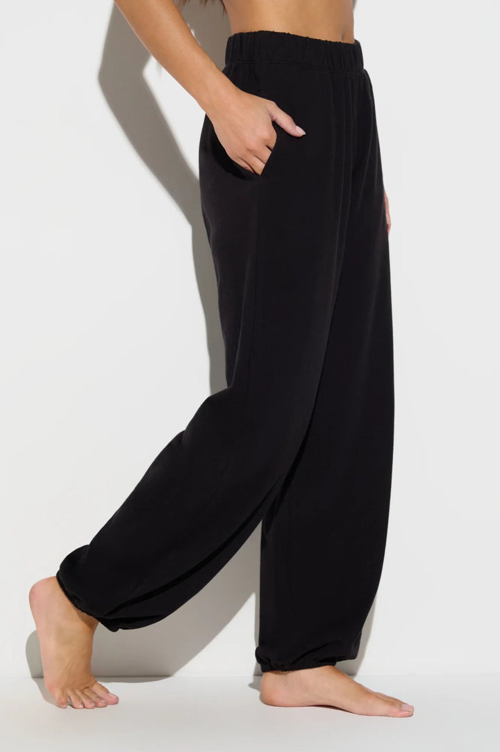 Spiritual Gangster Canyon Lightweight Cotton Sweatpants in Black side view