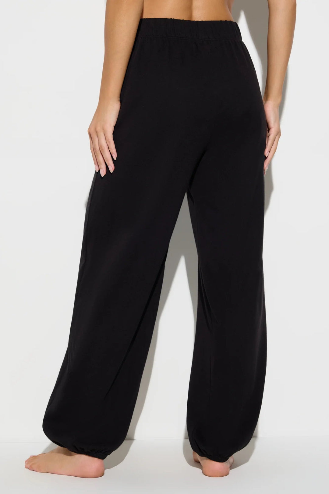 Spiritual Gangster Canyon Lightweight Cotton Sweatpants in Black back view