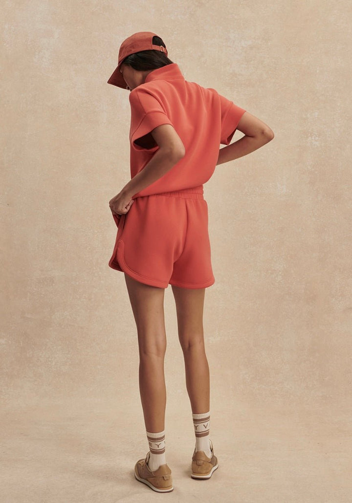 Varley Coulter High Rise Shorts in Summer Fig back view
