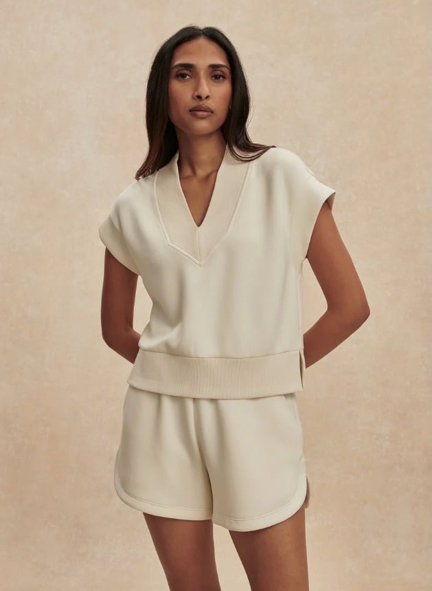 Varley Coulter High Rise Shorts in Pristine front view