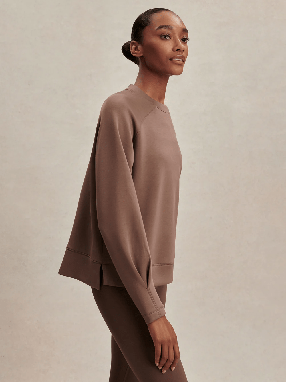Zosia Crew Neck Sweatshirt - Coffee Quartz | Varley | Evolve Fit Wear