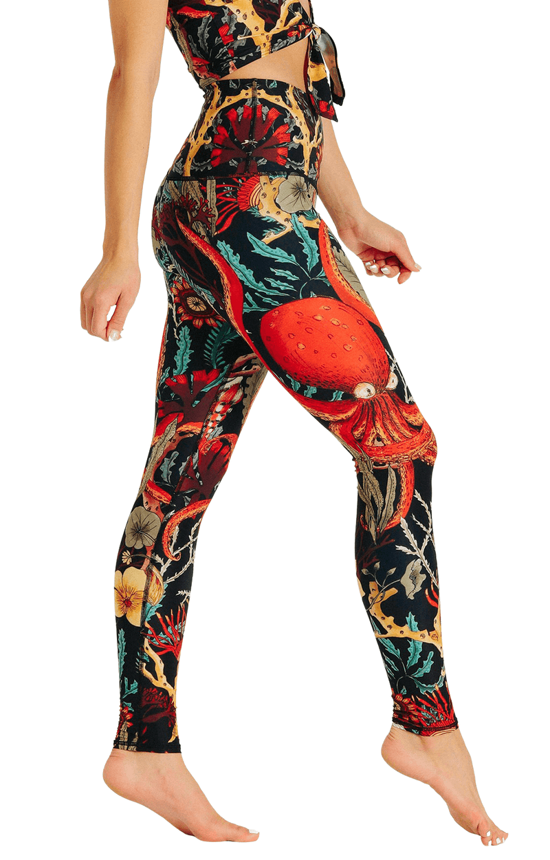 Yoga Democracy Leggings Coral My Name Printed Yoga Leggings