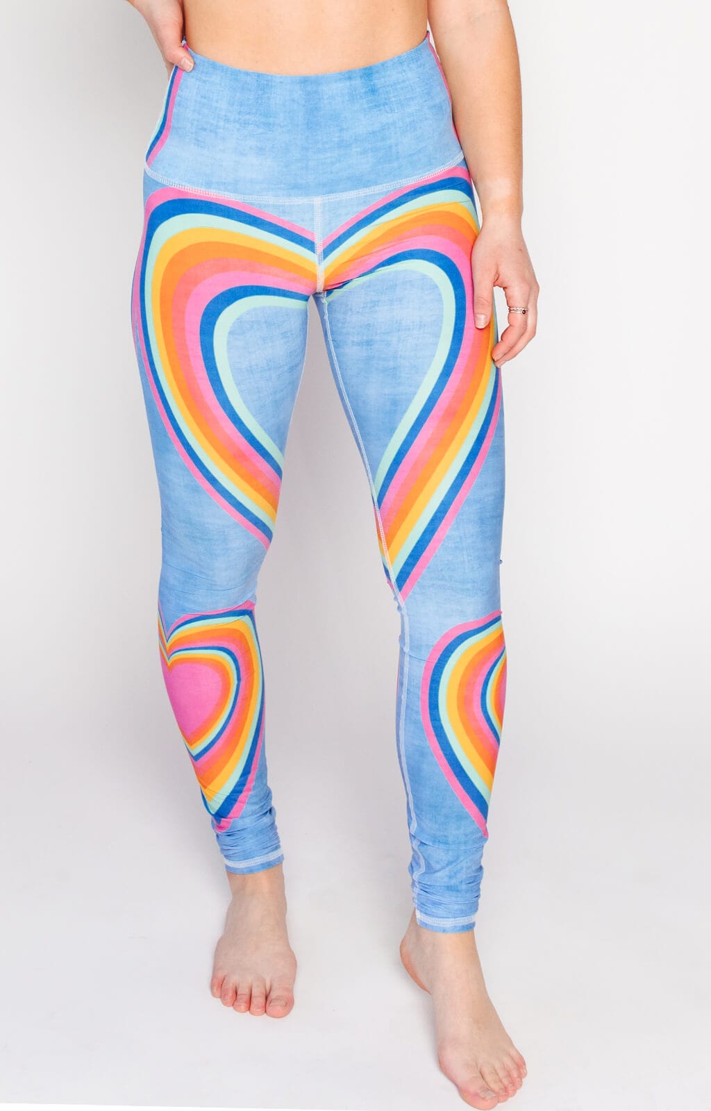 Rainbow Love Printed Yoga Leggings front