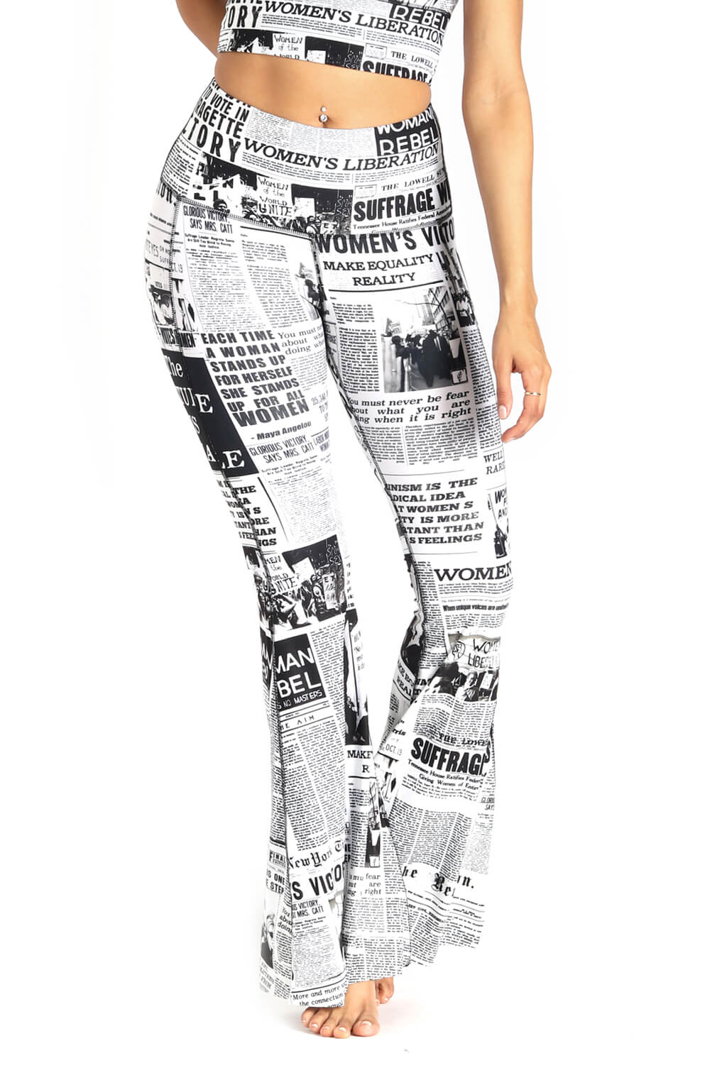 Printed Bell Bottoms Front View