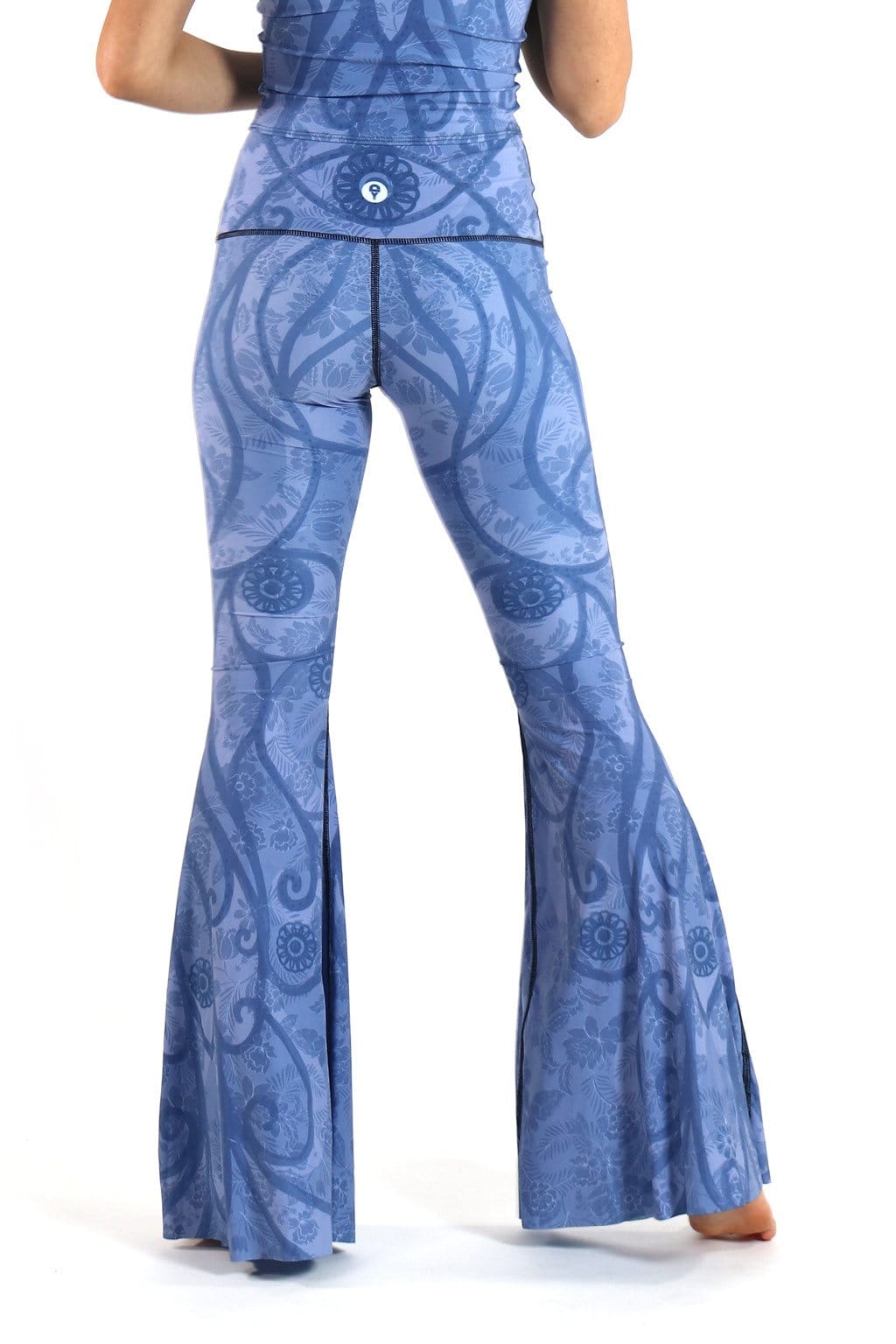 Peaceful Warrior Printed Bell Bottoms Close Up