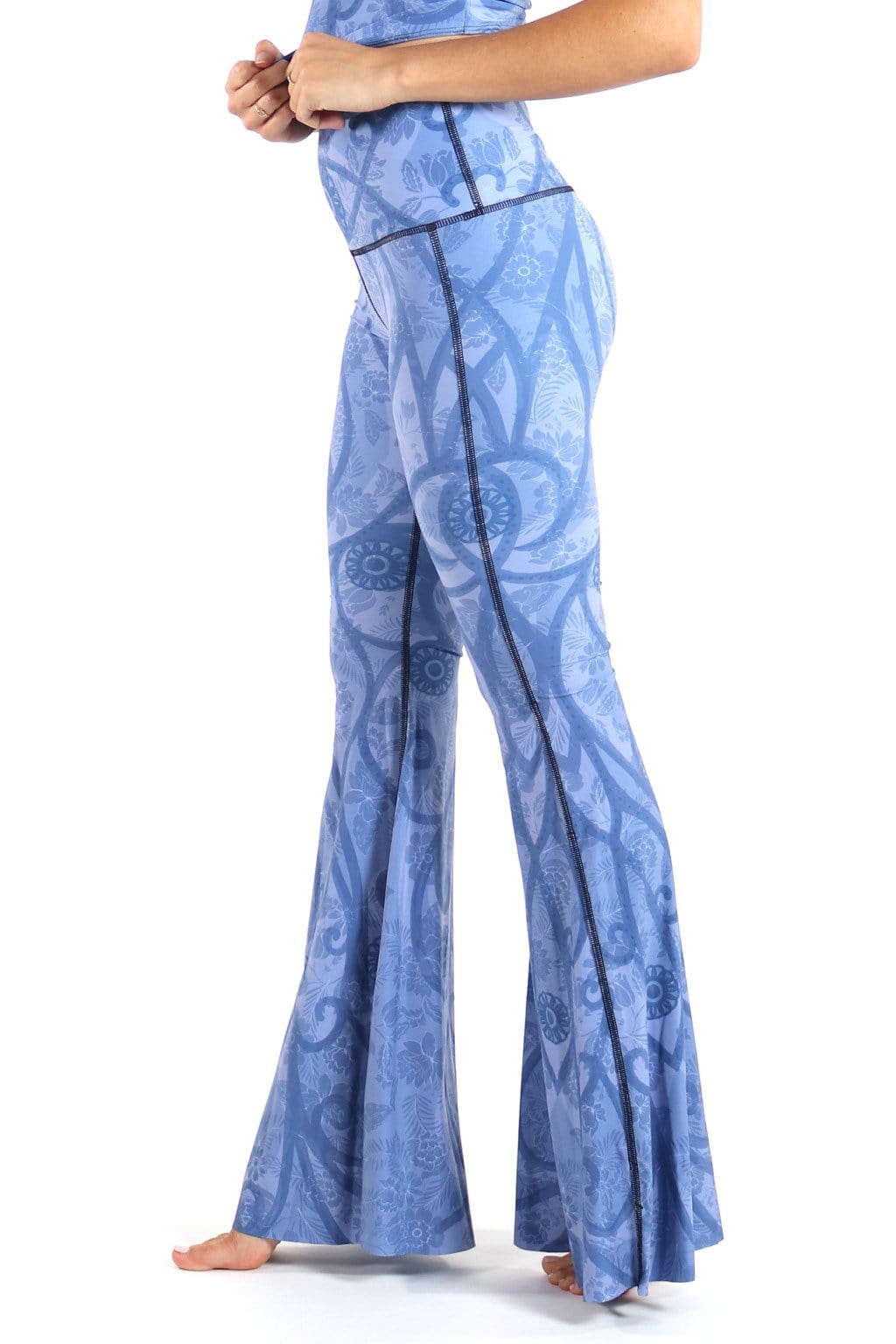 Peaceful Warrior Printed Bell Bottoms Side View