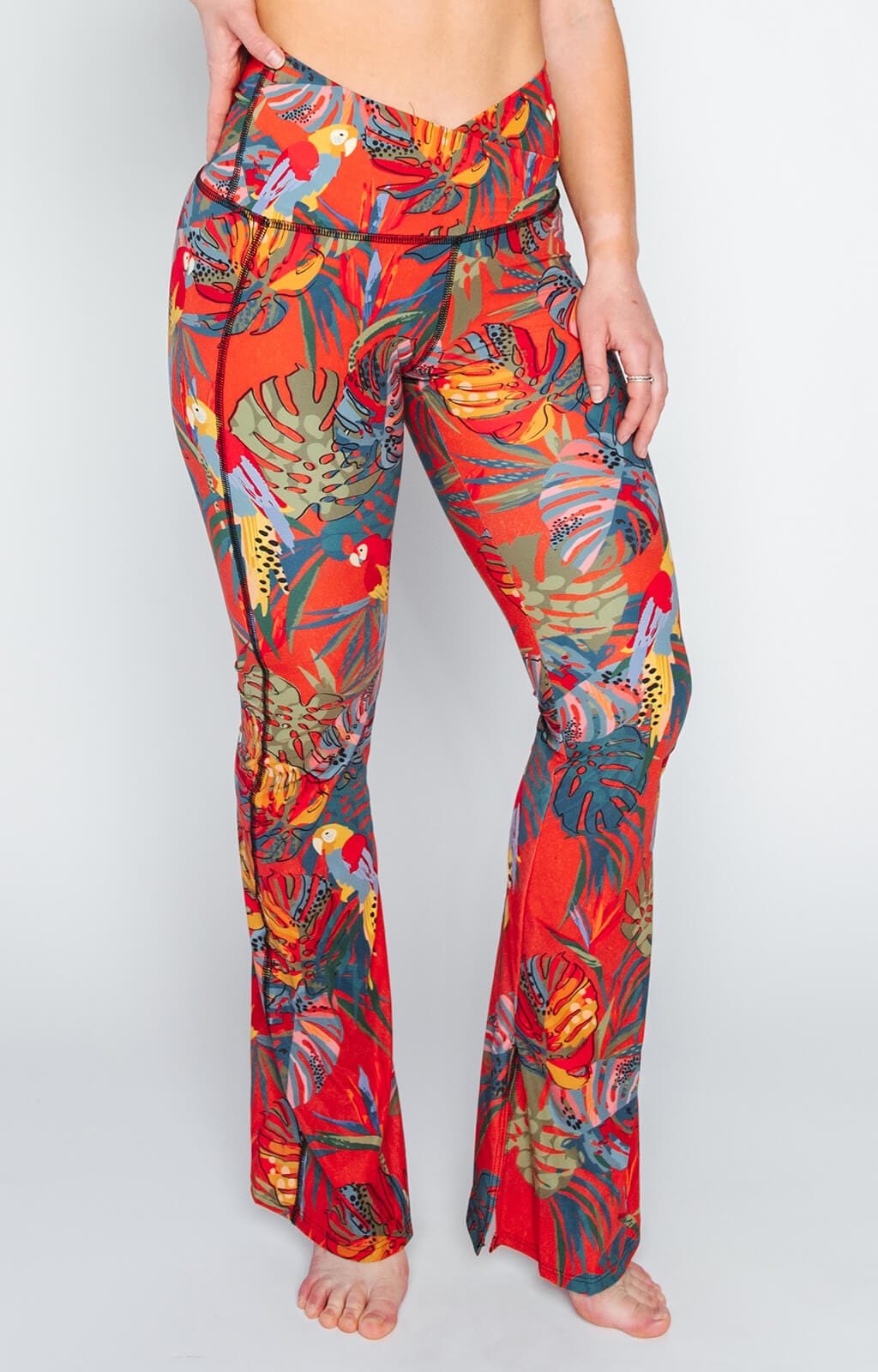 Split Flare Pant In Tropical Paradise front