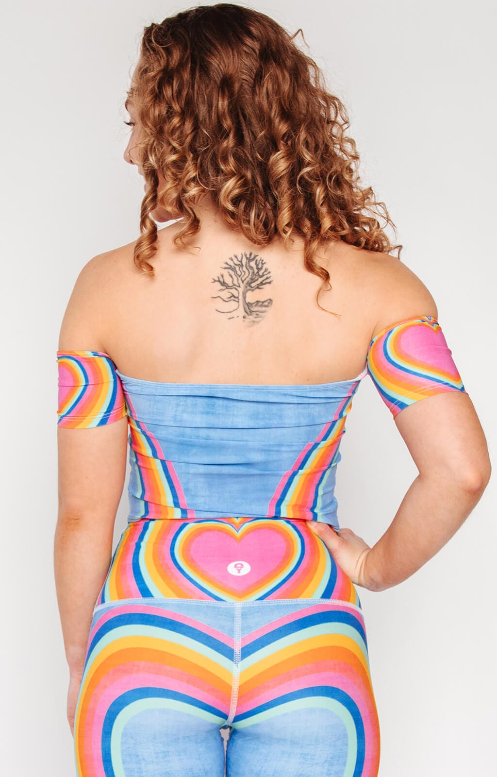 Off The Shoulder Bandeau in Rainbow Love back