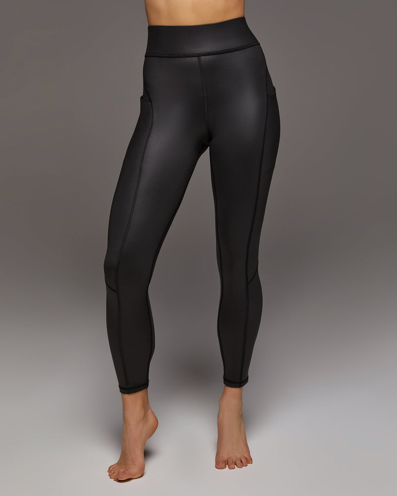 Alba Gloss Pocket Legging - Black