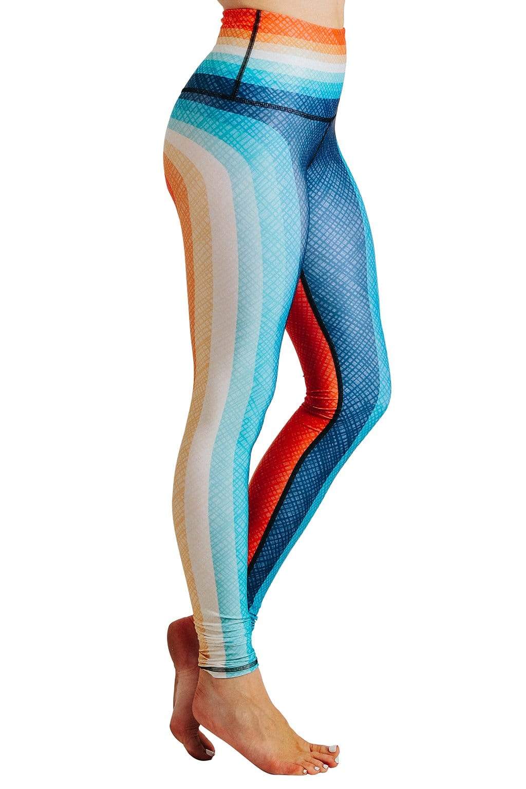 Yoga Democracy  Retro Rainbow Printed Yoga Leggings