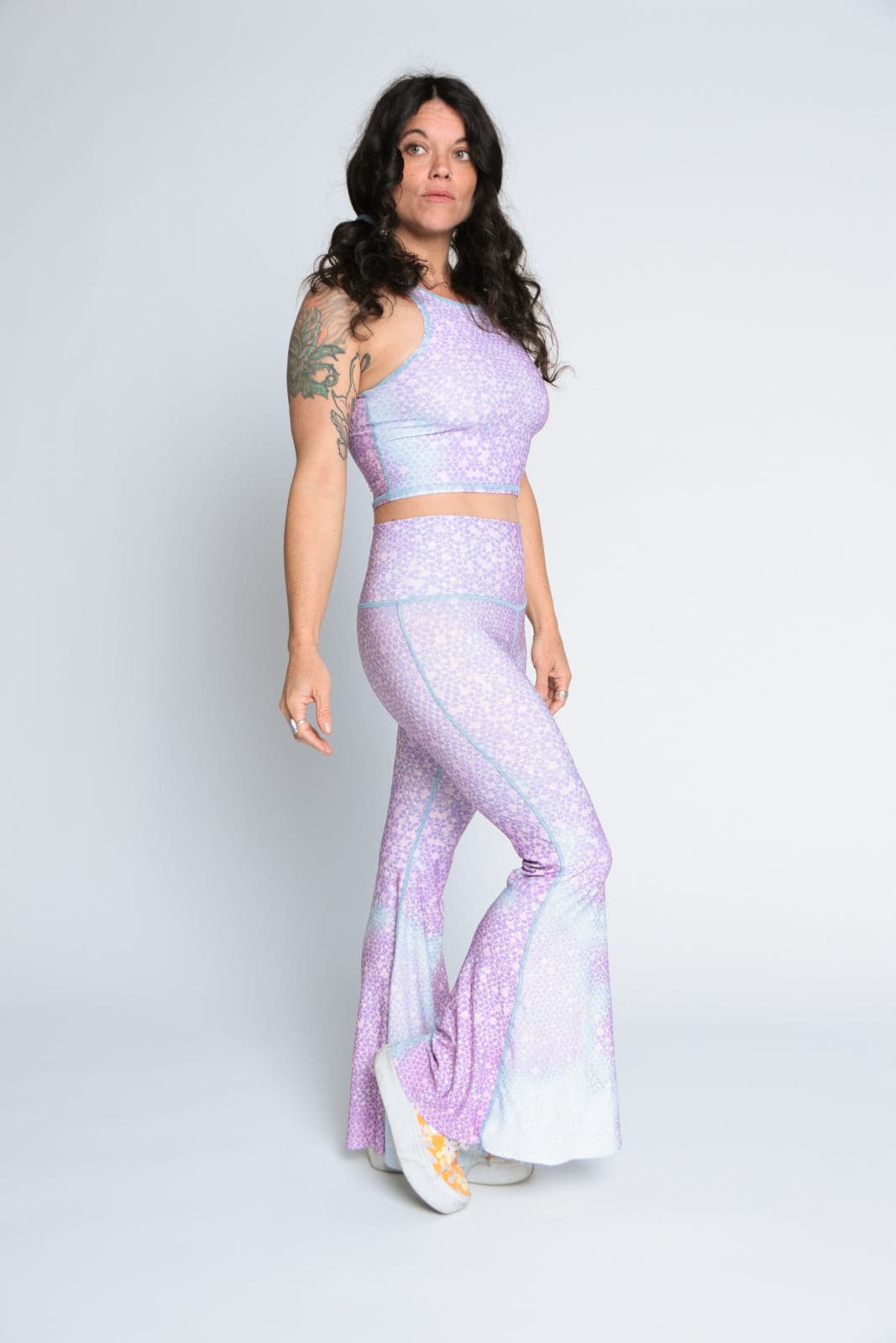 Teeki Mermaid Fairy Queen Lavender Crop Bell Bottom