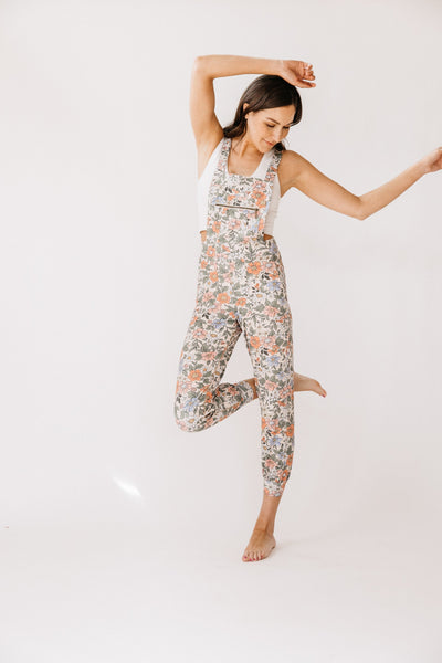 women's overalls, floral print, jumpsuit, eco-friendly recycled polyester