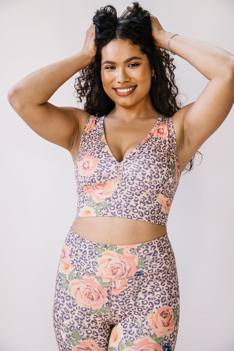 V-Neck Crop Top - Wild Rose