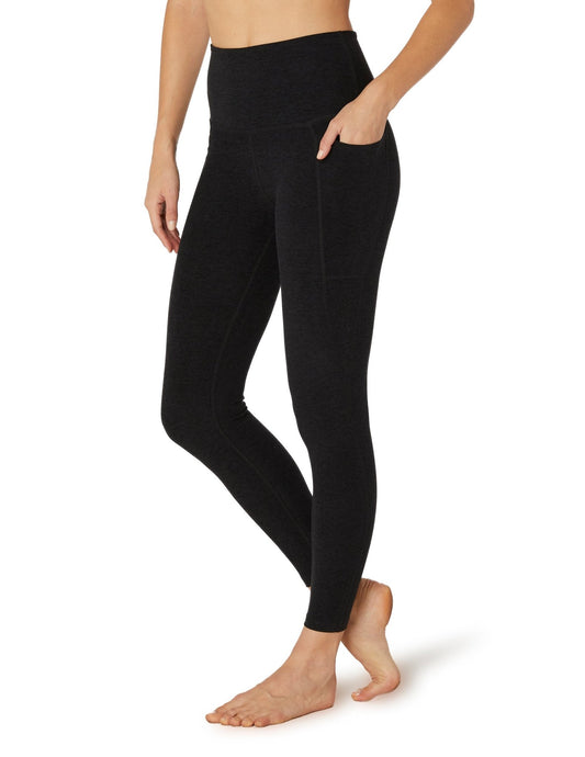 Beyond Yoga Spacedye Out of Pocket High Waisted Midi Legging - Black | Beyond Yoga | Evolve Fit Wear