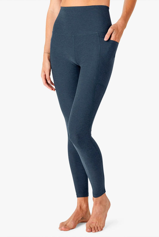 Beyond Yoga Spacedye Out of Pocket High Waisted Midi Legging - Navy | Beyond Yoga | Evolve Fit Wear