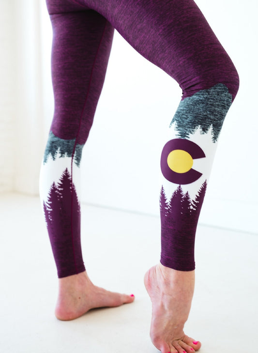 Burgundy Native Yoga Pants | Colorado Threads Clothing | Evolve Fit Wear