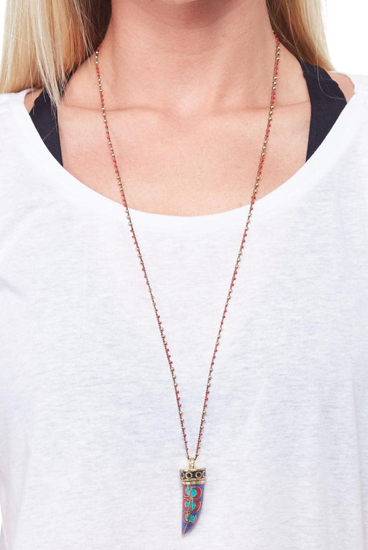Colorful Horn Hand Crochet Necklace | Evolve Fit Wear | Evolve Fit Wear