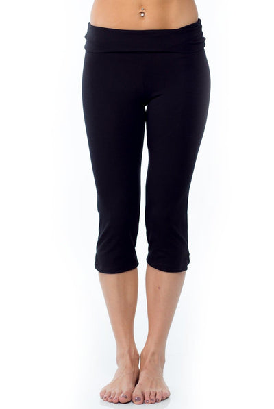 Sandra McCray Crop Foldover Pant in Black
